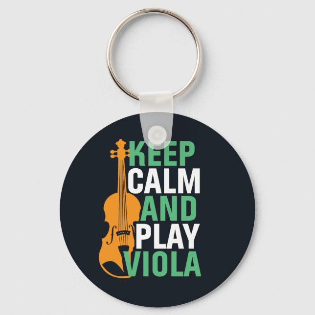 Llavero Mantener la calma y jugar al violín de la viola (Anverso)