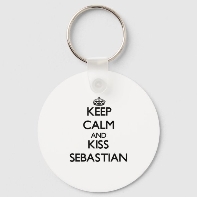 Llavero Mantener la calma y Kiss Sebastian (Anverso)
