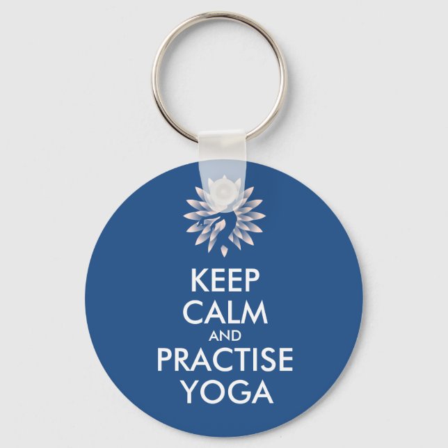 Llavero Mantener la calma y practicar yoga (Anverso)