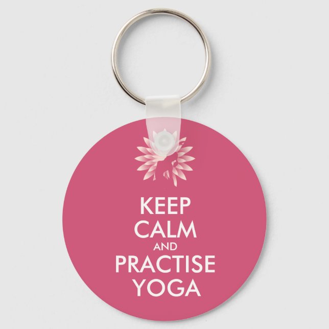 Llavero Mantener la calma y practicar yoga (Anverso)