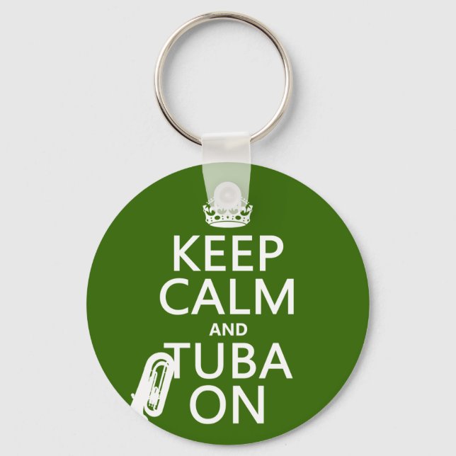 Llavero Mantener la calma y Tuba activado (cualquier color (Anverso)