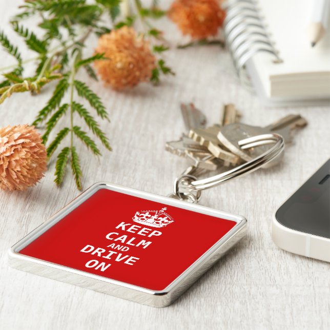 Llavero Mantenga la calma y siga adelante (Lado)