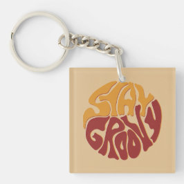 Llavero Mantente Groovy con una pizca de rojo y amarillo