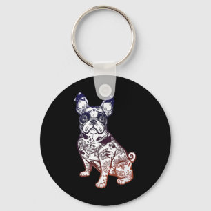 Llavero Mantente raro - Bulldog francés vintage Tattoo Mas