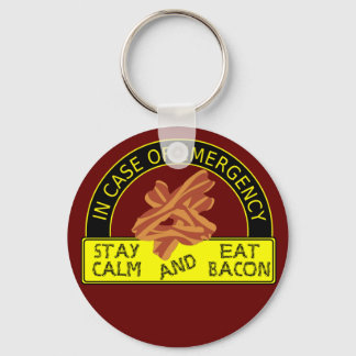 Llavero Mantente tranquilo, come Bacon Keychain