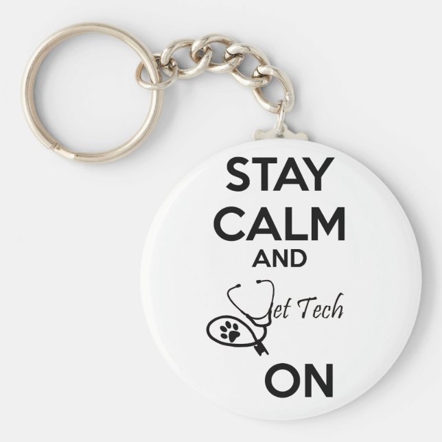 Llavero ¡Mantente tranquilo y sigue con la tecnología! (Frente)
