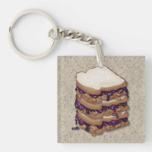 Llavero Mantequilla de cacahuete y sándwiches de gelatina