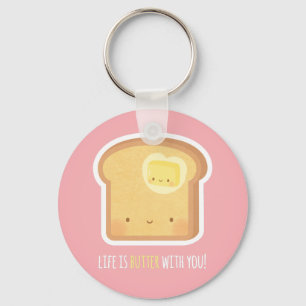 Llavero Mantequilla y tostada mejor juntos Keychain