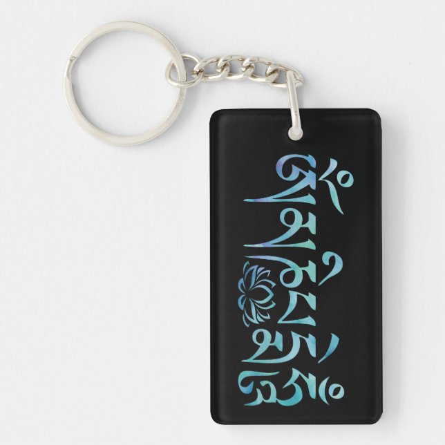 Llavero Mantra Blue Watercolor (Frente)