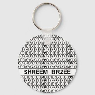 Llavero Mantra del dinero Shreem Brzee en canto blanco