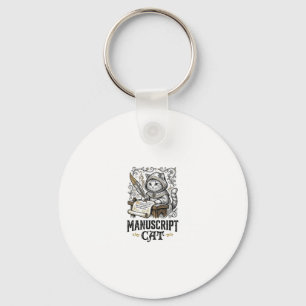 Llavero Manuscrito Gato Medieval Manuscrito Vintage Vec