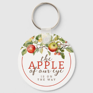 Llavero Manzana acuarela de nuestra ducha bebé de ojos