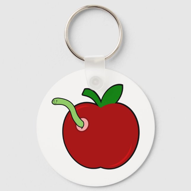 Llavero Manzana con gusano (Anverso)