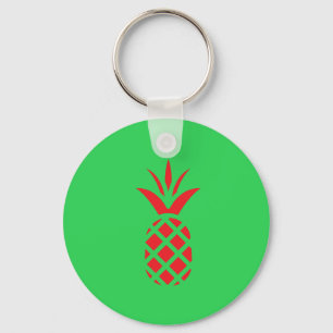 Llavero manzana de pino rojo en verde