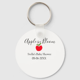 Llavero Manzana en flor baby shower manzana roja nombre fe