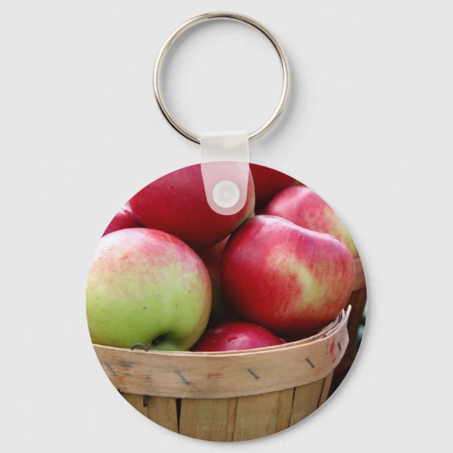 Llavero Manzanas frescas en canasta en el mercado de agric (Anverso)