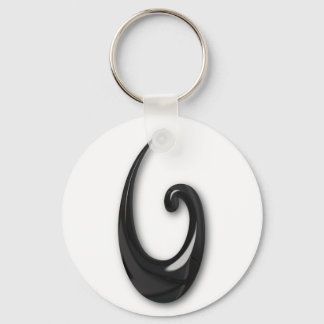 Llavero Maori-Fish Hook-obsidian
