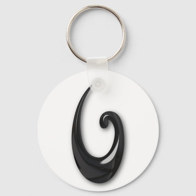 Llavero Maori-Fish Hook-obsidian (Anverso)