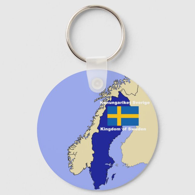 Llavero Map and Flag of Sweden (Anverso)