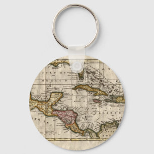Llavero Mapa 1790 de las Antillas del fenómeno y de