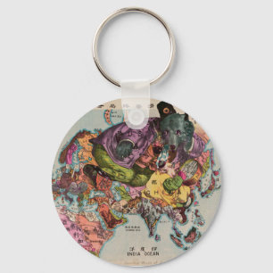 Llavero Mapa 1900 de la visión mundial