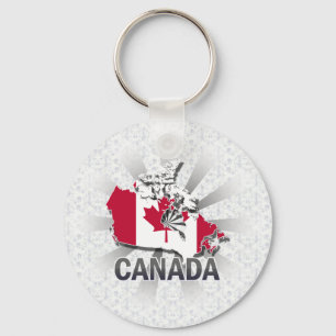 Llavero Mapa 2,0 de la bandera de Canadá