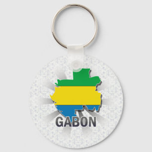 Llavero Mapa 2,0 de la bandera de Gabón
