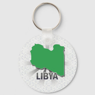 Llavero Mapa 2,0 de la bandera de Libia