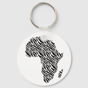 Llavero Mapa africano del patrón de cebra del orgullo afri