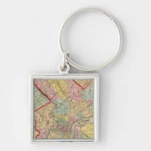 Llavero Mapa Alrededor De La Ciudad De Filadelfia