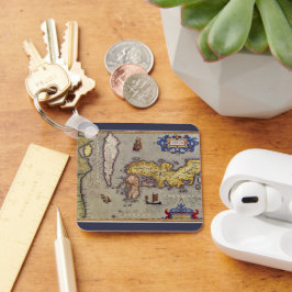 Llavero Mapa antiguo de Japón por Mercator y Hondius