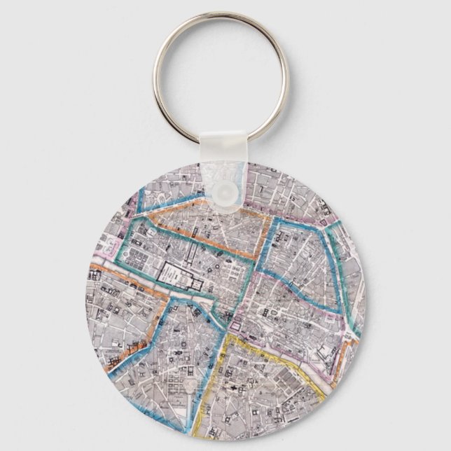 Llavero Mapa antiguo de París (Anverso)