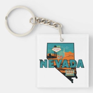 Llavero Mapa Antiguo del Estado de Nevada USA Viajes