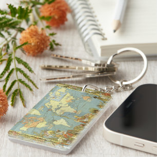 Llavero Mapa Antiguo del Imperio Británico, 1886