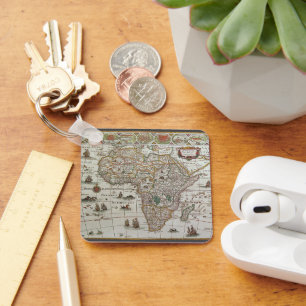 Llavero Mapa Antiguo del Mundo Antiguo de África por Blaeu