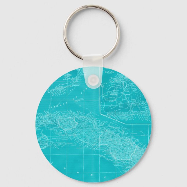 Llavero Mapa azul de Cuba (Anverso)