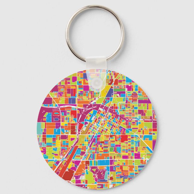 Llavero Mapa colorido de Las Vegas, Nevada (Anverso)