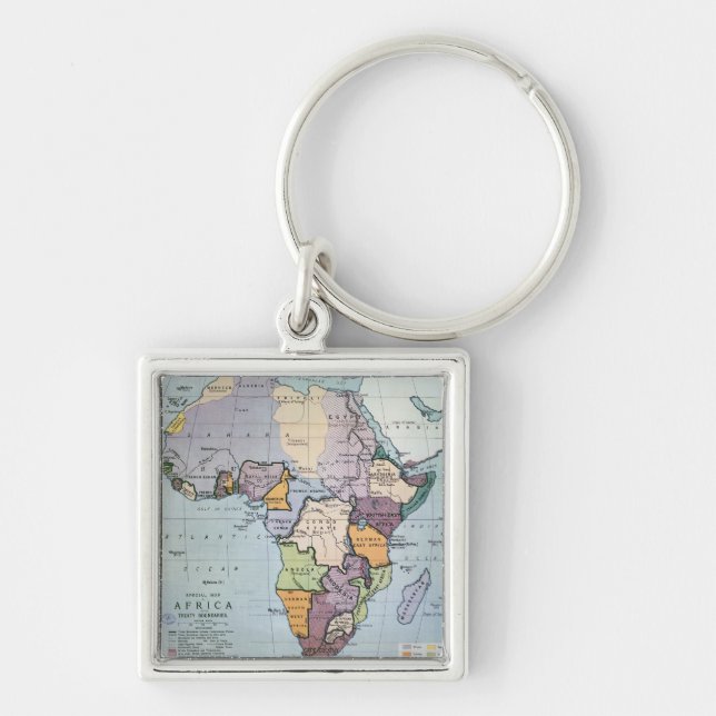 Llavero Mapa de África que muestra los límites del (Frente)