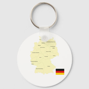 Llavero Mapa de Alemania con estados y capitales