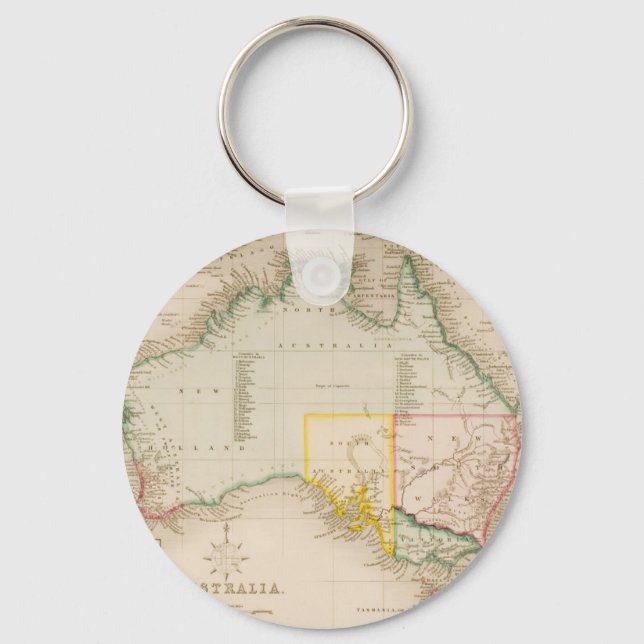 Llavero Mapa de Australia y Nueva Zelanda (Anverso)