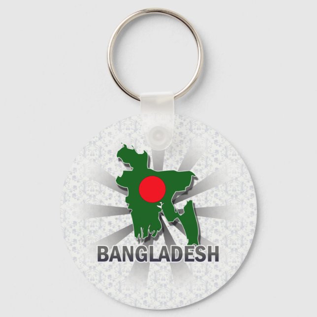 Llavero Mapa de Bandera de Bangladesh 2.0 (Anverso)