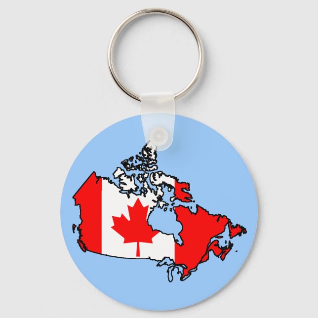 Llavero mapa de bandera de canadá (Anverso)