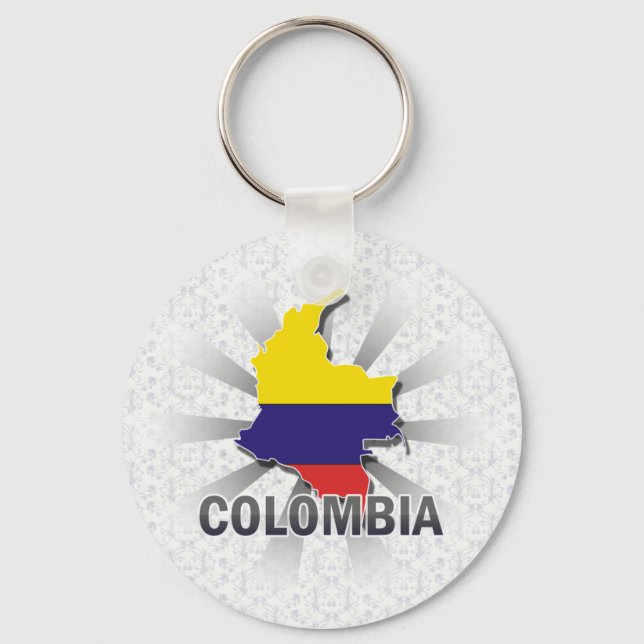 Llavero Mapa de bandera de Colombia 2.0 (Anverso)