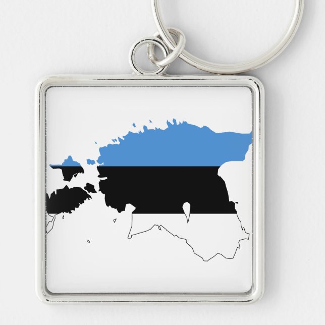 Llavero Mapa de bandera de Estonia EE (Frente)