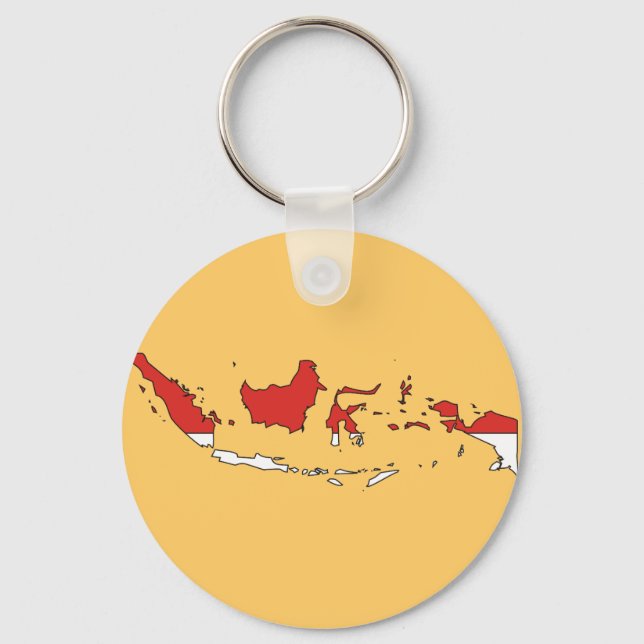 Llavero Mapa de bandera de Indonesia (Anverso)