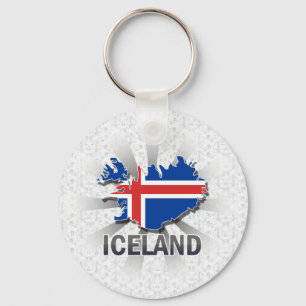 Llavero Mapa de bandera de Islandia 2.0