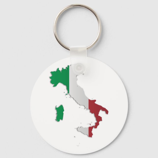 Llavero Mapa de bandera de Italia (Anverso)