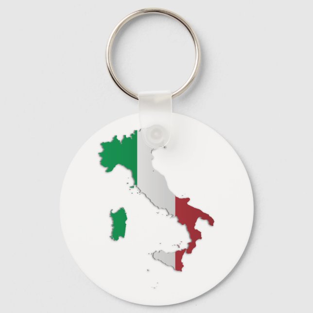 Llavero Mapa de bandera de Italia (Anverso)