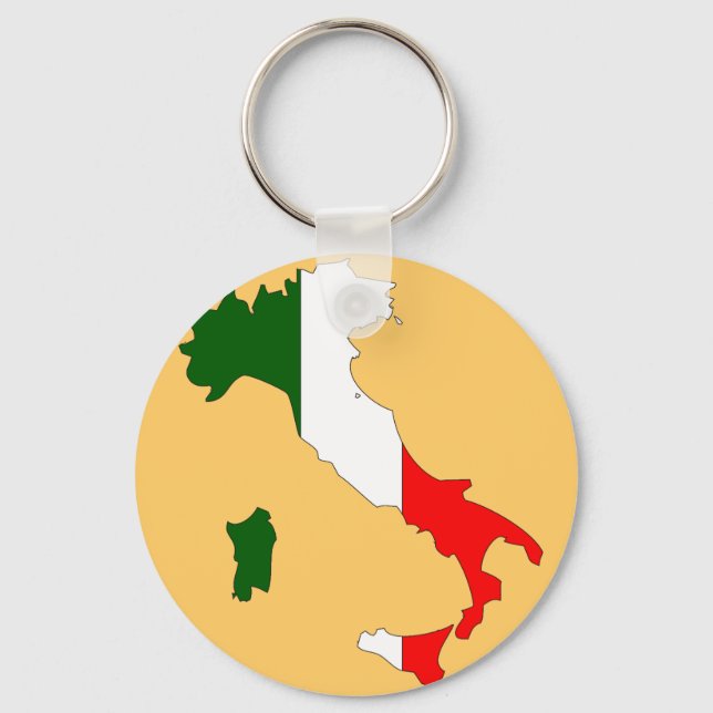 Llavero Mapa de bandera de Italia (Anverso)