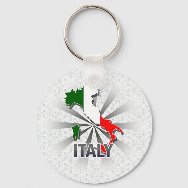 Llavero Mapa de bandera de Italia 2.0 (Anverso)